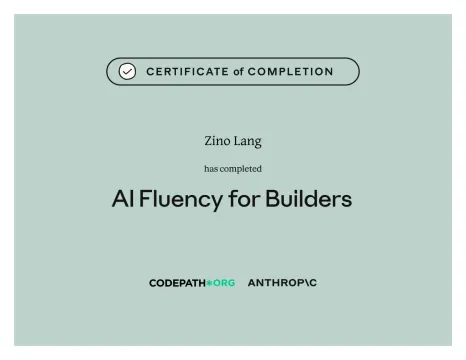 Kursnachweis AI Fluency for Builders der Anthropic Academy