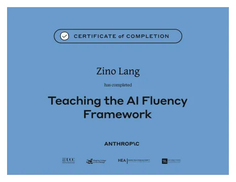 Kursnachweis Teaching the AI Fluency Framework der Anthropic Academy