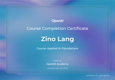 Kursnachweis Applied AI Foundations der OpenAI Academy